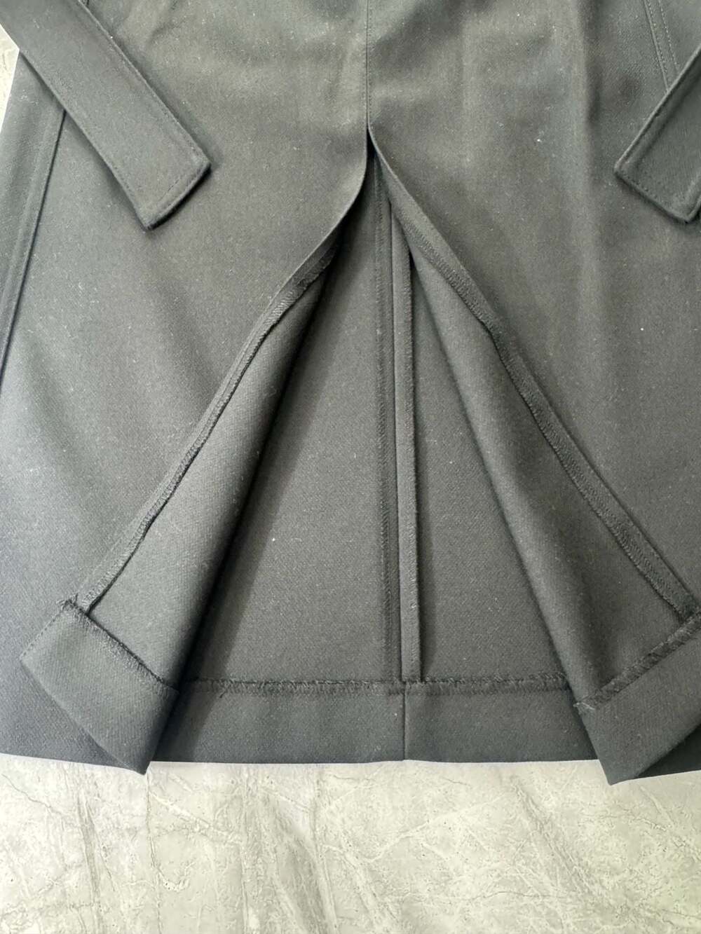 Mango MNG Black Belted Midi‎ Pencil Skirt with Back Slit Size XXS - Picture 12 of 13